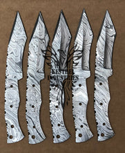 Load image into Gallery viewer, Lot of 5 Custom Handmade Damascus Steel Blank Blade Knife For Knife Making Supplies (SU-130)
