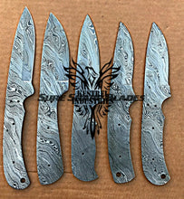 Load image into Gallery viewer, Lot of 5 Damascus Steel Blank Blade Knife For Knife Making Supplies (SU-205)
