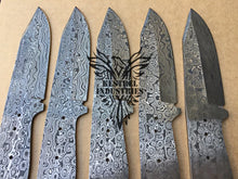 Load image into Gallery viewer, Lot of 5 Damascus Steel Blank Blade Knife For Knife Making Supplies (SU-174)
