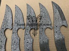 Load image into Gallery viewer, Lot of 5 Damascus Steel Blank Blade Knife For Knife Making Supplies (SU-187)
