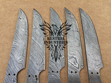 Load image into Gallery viewer, Lot of 5 Custom Handmade Damascus Steel Blank Blade Knife For Knife Making Supplies (SU-140)
