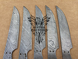 Lot of 5 Custom Handmade Damascus Steel Blank Blade Knife For Knife Making Supplies (SU-140)