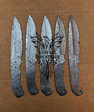 Load image into Gallery viewer, Lot of 5 Custom Handmade Damascus Steel Blank Blade Knife For Knife Making Supplies (SU-110)
