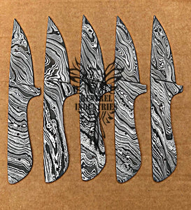 Lot of 5 Damascus Steel Blank Blade Knife For Knife Making Supplies (SU-170)