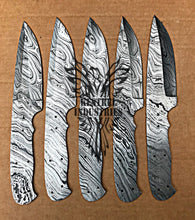 Load image into Gallery viewer, Lot of 5 Custom Handmade Damascus Steel Blank Blade Knife For Knife Making Supplies (SU-106)
