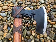 Load image into Gallery viewer, Custom Handmade Carbon Steel Viking Axe with Rose Wood Handle (VA-108)
