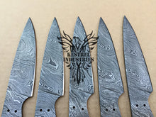 Load image into Gallery viewer, Lot of 5 Custom Handmade Damascus Steel Blank Blade Knife For Knife Making Supplies (SU-156)
