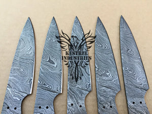 Lot of 5 Custom Handmade Damascus Steel Blank Blade Knife For Knife Making Supplies (SU-156)