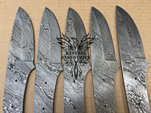 Load image into Gallery viewer, Lot of 5 Damascus Steel Blank Blade Knife For Knife Making Supplies (SU-166)
