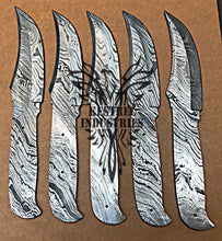 Load image into Gallery viewer, Lot of 5 Damascus Steel Blank Blade Knife For Knife Making Supplies (SU-102)
