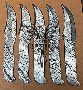 Lot of 5 Damascus Steel Blank Blade Knife For Knife Making Supplies (SU-102)