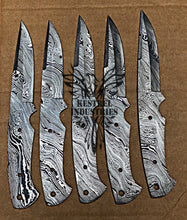 Load image into Gallery viewer, Lot of 5 Custom Handmade Damascus Steel Blank Blade Knife For Knife Making Supplies (SU-118)
