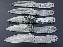 Load image into Gallery viewer, Lot of 5 Damascus Steel Blank Blade Knife For Knife Making Supplies (SU-186)
