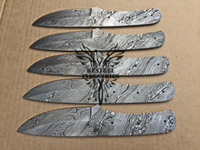 Load image into Gallery viewer, Lot of 5 Damascus Steel Blank Blade Knife For Knife Making Supplies (SU-166)
