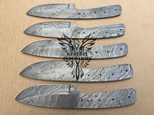 Load image into Gallery viewer, Lot of 5 Damascus Steel Blank Blade Knife For Knife Making Supplies (SU-168)
