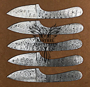 Lot of 5 Custom Handmade Damascus Steel Blank Blade Knife For Knife Making Supplies (SU-113)