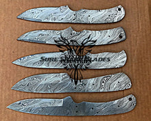 Load image into Gallery viewer, Lot of 5 Damascus Steel Blank Blade Knife For Knife Making Supplies (SU-205)
