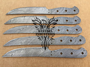 Lot of 5 Custom Handmade Damascus Steel Blank Blade Knife For Knife Making Supplies (SU-140)