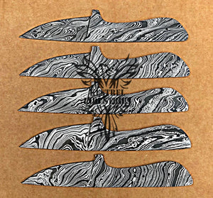 Lot of 5 Damascus Steel Blank Blade Knife For Knife Making Supplies (SU-170)