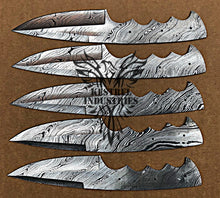 Load image into Gallery viewer, Lot of 5 Custom Handmade Damascus Steel Blank Blade Knife For Knife Making Supplies (SU-120)
