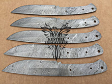 Load image into Gallery viewer, Lot of 5 Custom Handmade Damascus Steel Blank Blade Knife For Knife Making Supplies (SU-134)
