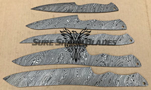 Lot of 5 Damascus Steel Blank Blade Chef Knife For Knife Making Supplies (SU-203)