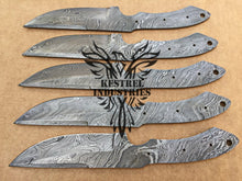 Load image into Gallery viewer, Lot of 5 Custom Handmade Damascus Steel Blank Blade Knife For Knife Making Supplies (SU-139)
