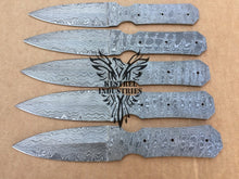 Load image into Gallery viewer, Lot of 5 Custom Handmade Damascus Steel Blank Blade Knife For Knife Making Supplies (SU-132)
