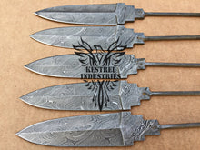 Load image into Gallery viewer, Lot of 5 Custom Handmade Damascus Steel Blank Blade Knife For Knife Making Supplies (SU-137)
