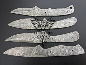 Lot of 4 Damascus Steel Blank Blade Knife For Knife Making Supplies (SU-159)