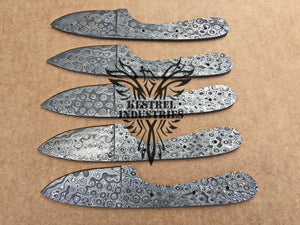 Lot of 5 Custom Handmade Damascus Steel Blank Blade Knife For Knife Making Supplies (SU-146)