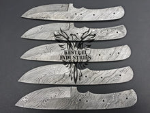 Load image into Gallery viewer, Lot of 5 Custom Handmade Damascus Steel Blank Blade Knife For Knife Making Supplies (SU-144)
