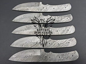 Lot of 5 Custom Handmade Damascus Steel Blank Blade Knife For Knife Making Supplies (SU-144)