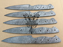 Load image into Gallery viewer, Lot of 5 Custom Handmade Damascus Steel Blank Blade Knife For Knife Making Supplies (SU-156)
