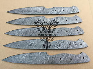 Lot of 5 Custom Handmade Damascus Steel Blank Blade Knife For Knife Making Supplies (SU-156)