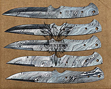 Load image into Gallery viewer, Lot of 5 Custom Handmade Damascus Steel Blank Blade Knife For Knife Making Supplies (SU-118)
