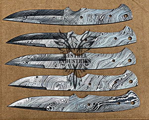 Lot of 5 Custom Handmade Damascus Steel Blank Blade Knife For Knife Making Supplies (SU-118)