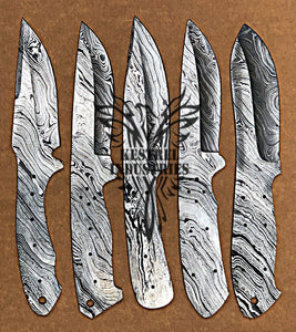 Lot of 5 Custom Handmade Damascus Steel Blank Blade Knife For Knife Making Supplies (SU-121)