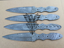 Load image into Gallery viewer, Lot of 4 Damascus Steel Blank Blade Knife For Knife Making Supplies (SU-158)
