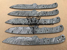 Load image into Gallery viewer, Lot of 5 Damascus Steel Blank Blade Knife For Knife Making Supplies (SU-210)
