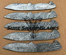 Load image into Gallery viewer, Lot of 5 Damascus Steel Blank Blade Knife For Knife Making Supplies (SU-185)
