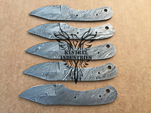 Lot of 5 Custom Handmade Damascus Steel Blank Blade Knife For Knife Making Supplies (SU-145)