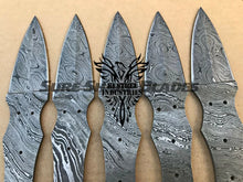 Load image into Gallery viewer, Lot of 5 Damascus Steel Blank Blade Knife For Knife Making Supplies (SU-197)
