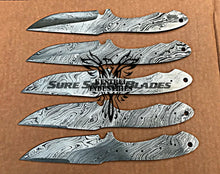 Load image into Gallery viewer, Lot of 5 Damascus Steel Blank Blade Knife For Knife Making Supplies (SU-204)
