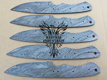 Load image into Gallery viewer, Lot of 5 Custom Handmade Damascus Steel Blank Blade Knife For Knife Making Supplies (SU-157)
