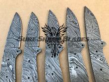 Load image into Gallery viewer, Lot of 5 Damascus Steel Blank Blade Knife For Knife Making Supplies (SU-190)
