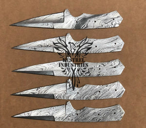 Lot of 5 Custom Handmade Damascus Steel Blank Blade Knife For Knife Making Supplies (SU-133)