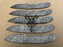 Load image into Gallery viewer, Lot of 5 Damascus Steel Blank Blade Knife For Knife Making Supplies (SU-198)
