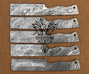 Lot of 5 Custom Handmade Damascus Steel Blank Blade Knife For Knife Making Supplies (SU-128)