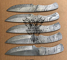 Load image into Gallery viewer, Lot of 5 Damascus Steel Blank Blade Knife For Knife Making Supplies (SU-175)
